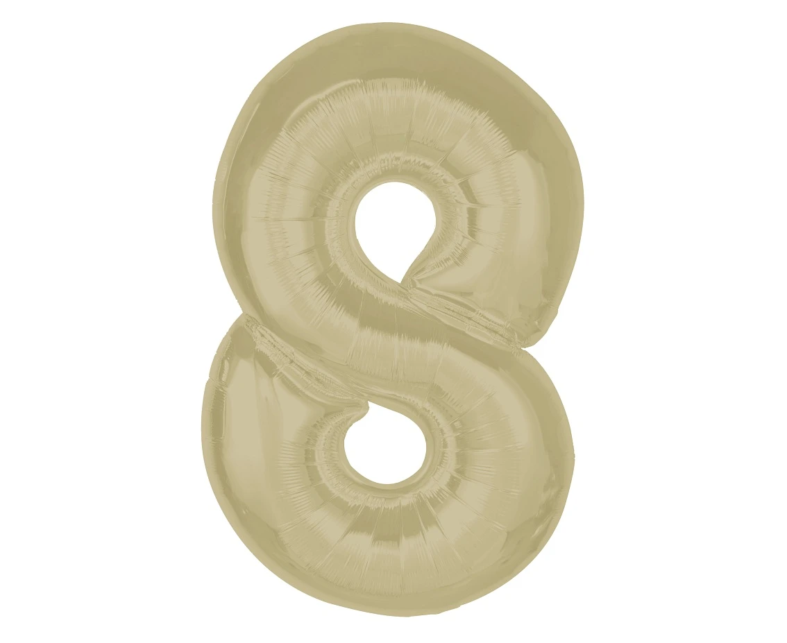 Foil balloon number 8, matt latte, 92 cm EOL